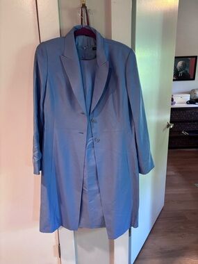 Light Blue Women's Blazer Jacket - Classic Longline Style
